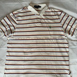 Polo By Ralph Lauren Short Sleeve White Striped Shirt Men’s Size XXL 100% Cotton